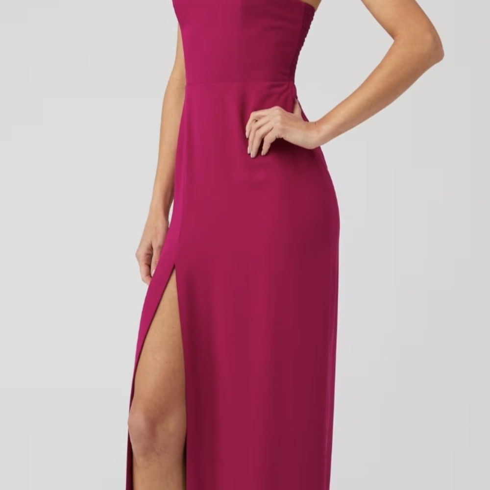 Amanda Uprichard One Shoulder Dress in Fuchsia
